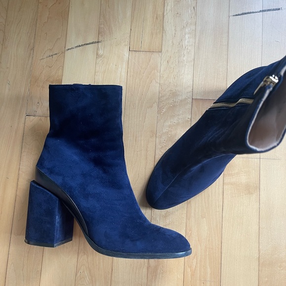 Dear Frances Navy Suede & Black Leather Spirit Boot - Picture 1 of 5